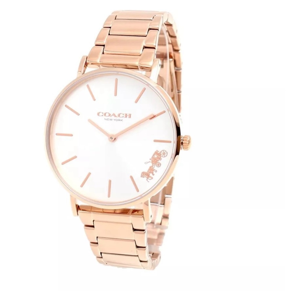COACH Watch 14503576 Men Women PERRY Quartz Silver Pink Gold